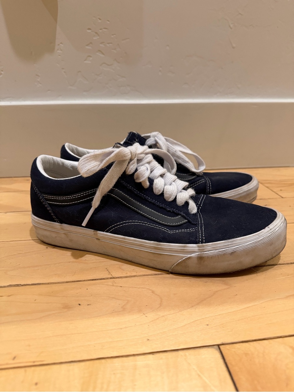 Vans Navy Canvas Low-Top Sneakers with White Laces